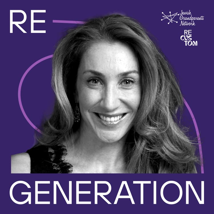 Episode 5 cover showing a person in a purple shirt dancing against a bright pink background with a line graphic of a heart and starburst shapes around them